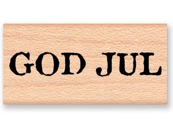 GOD JUL-Scandinavian Merry Christmas~Swedish and Norwegian~Wood Mounted Rubber Stamp (28-29)
