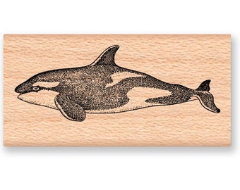 KILLER WHALE ORCA Rubber Stamp~Sea Ocean Animal~Nautical theme~Wood Mounted Rubber Stamp (29-20)