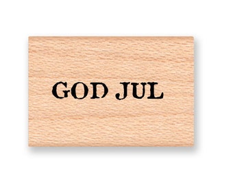 GOD JUL Rubber Stamp~Scandinavian Merry Christmas~Small SizePerfect for Gift Tags and Card Making~ Wood Mounted Rubber Stamp(14-59)