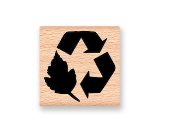 RECYCLE SYMBOL ~Rubber Stamp~Reduce Reuse ~ Wood Mounted Rubber Stamp by Mountainside Crafts (05-03LG)