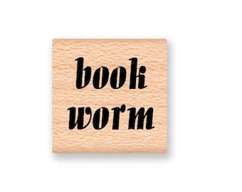 BOOK WORM Rubber Stamp~Book Stamp~Teachers Stamp~Love to Read~Wood Mounted Rubber Stamp (12-04)