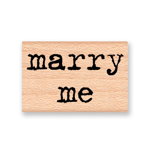 marry me~Rubber Stamp~Wedding Stamp~Announcement~photo stamp~newly weds~wood mounted stamp by Mountainside Crafts  (37-08)