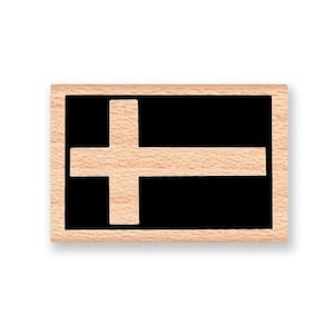 SWEDISH FLAG Rubber Stamp~Scandinavian Design Wood Mounted Rubber Stamps by Mountainside Crafts (01-16)