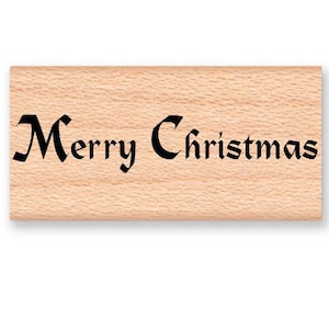 MERRY CHRISTMAS - Wood Mounted Rubber Stamp (mcrs 12-11)