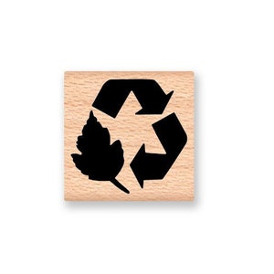 RECYCLE SYMBOL ~Rubber Stamp~Reduce Reuse ~ Wood Mounted Rubber Stamp by Mountainside Crafts (05-03LG)