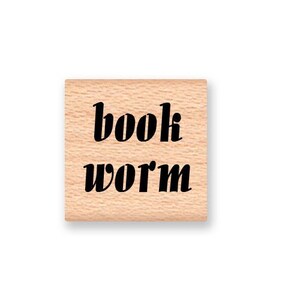 BOOK WORM Rubber Stamp~Book Stamp~Teachers Stamp~Love to Read~Wood Mounted Rubber Stamp (12-04)