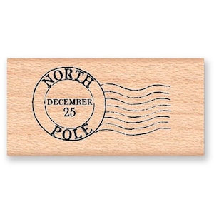 NORTH POLE Post Mark Rubber Stamp~Official Postal Seal~Envelope Mail Art~Christmas Holiday~Santa's Letter~ Mounteded/Cling(27-12WB)(56-11CL)