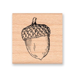 ACORN Rubber Stamp~Thanksgiving Fall and Autumn Stamp~Perfect for DIY Holiday Projects~Harvest Bounty Stamp~Wood Mounted Stamp (25-02)