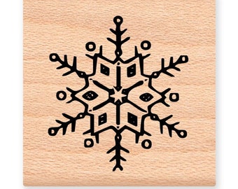 VINTAGE SNOWFLAKE Rubber Stamp~Christmas Winter Season~Snowing~Wood Mounted Rubber Stamp by Mountainside Crafts (29-08)