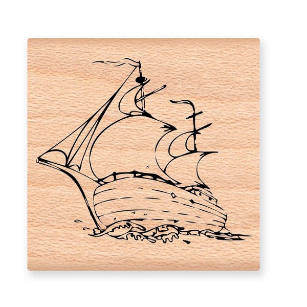 Rubber Stamp Boat Ship Etsy