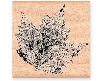 MAPLE LEAF~Rubber Stamp~Weathered Maple~Fall and Autumn Decor~DIY Fall Crafting~Realistic Maple Leaf~Original Art Stamp~wood mounted (41-27)