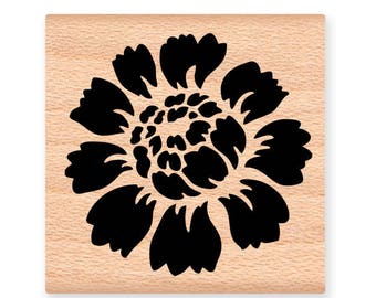 BOLD BLOOMS FLOWER Rubber Stamps~Four Beautiful Flower Styles~Bold Solid flowers~Wood Mounted Stamps (34-16HT)(34-13RS)(34-12ST)(34-15DY)