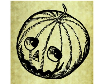 CARVED HALLOWEEN PUMPKIN Rubber Stamp~Jack-o-lantern~Halloween Party Favors~Holiday Crafting Cards and Tags~Cling Stamp~Unmounted (51-19)