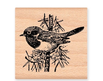 CHICKADEE BIRD Rubber Stamp~Little Bird~Winter Season Christmas Holiday Crafting~Wood Mounted Rubber Stamp (29-10)