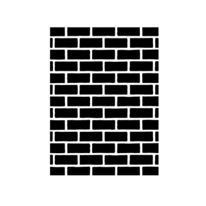 May include: Black and white illustration of a brick wall.