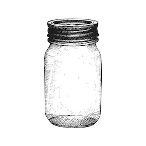 Vintage Jar Rubber StampAvailable in three sizesUnmounted Cling Stamp by Mountainside Crafts 56-20/18/09 image 1