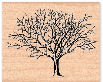 BARE WINTER TREE Rubber Stamp~Available in two sizes~Autumn Fall or Winter Stamp~ wood mounted rubber stamp (sm 20-10)(lg 41-20)