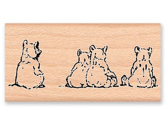 BEAR CUBS Rubber Stamp~Bear Friends~Little Bears~Wood Mounted Rubber Stamp by Mountainside Crafts (20-29)