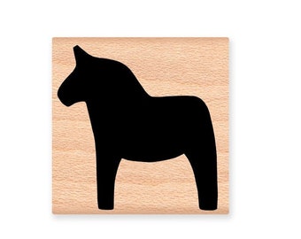 DALA HORSE Rubber Stamp~Silhouette~Solid~Scandinvian Norwegian Swedish~Small Stamp~Wood Mounted Rubber Stamp byMountainside Crafts