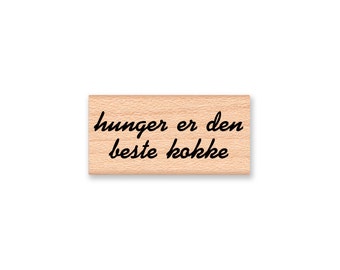Swedish Kitchen Rubber Stamp~hunger is the best cook~hunger er den beste kooke~Recipe card Stamp~Scandinavian~Wood Mounted Stamp (10-04)
