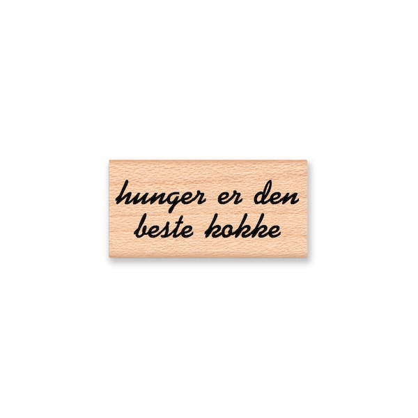 Swedish Kitchen Rubber Stamp~hunger is the best cook~hunger er den beste kooke~Recipe card Stamp~Scandinavian~Wood Mounted Stamp (10-04)