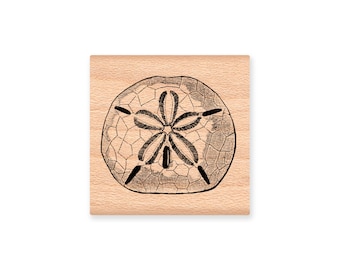 SAND DOLLAR Rubber Stamp~Two sizes Large or Small~DIY Ocean Natical Decor Crafting~wood mounted rubber stamp(sku# 22-12SM)(sku #40-20LG)