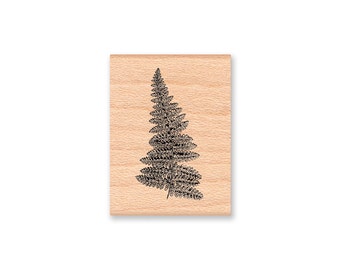 FERN RUBBER STAMP Woodland Fern Nature Crafts Rustic Woods Gardening Plants Natural Fern by Mountainside Crafts wood mounted (17-14)