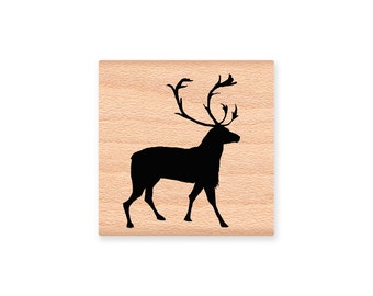 VINTAGE DEER - silhouette  - wood mounted rubber stamp -(MCRS 21-03)