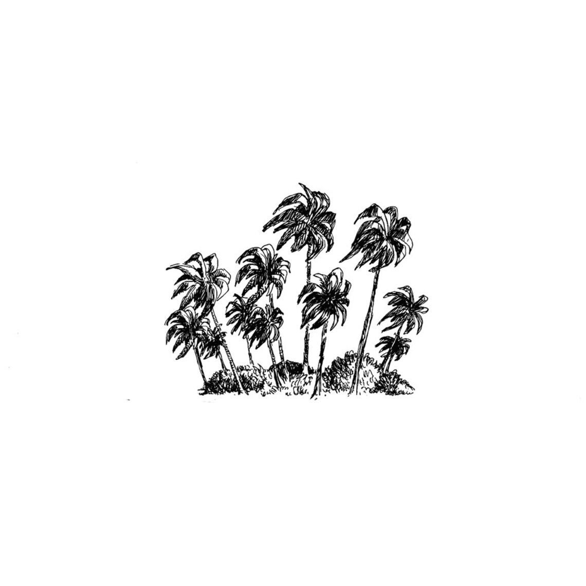 PALM TREES Rubber Stamppalm Treepalmsbeach - Etsy