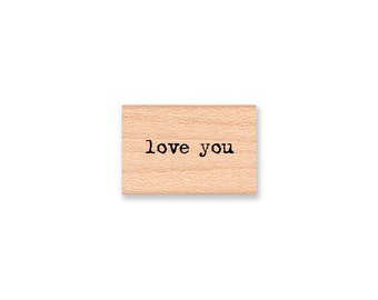 Love You~Wood Mounted Rubber Stamp~Small Sweet Little Stamp by Mountainside Crafts (18-23)