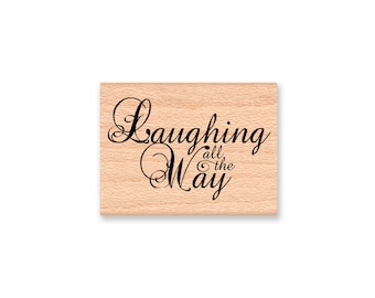 Laughing all the Way-Christmas stamp-Wood Mounted Rubber Stamp (mcrs 28-31)