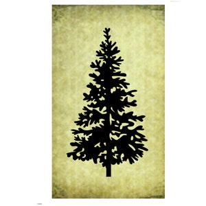 TAMPON EN CAOUTCHOUC Pin ~ Silhouette de Noël à feuilles persistantes ~ Grand arbre ~ Fabrication de cartes de vœux bricolage ~ Tampon non monté ~ Travaux manuels à flanc de montagne (50-05)
