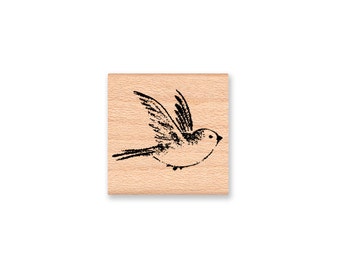 BIRD RUBBER STAMP~Bluebird~Sparrow~Robin~Small Bird Stamp~Wood Mounted Rubber Stamp~Mountainside Crafts (25-10)