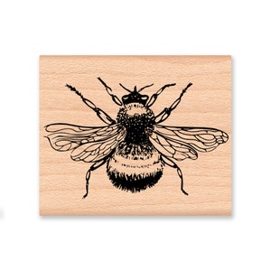 Tampon en caoutchouc ABEILLE~Bourdon~Tampon sur bois disponible en trois tailles~Tampon sur bois (25-14 S) (39-03 M) (39-04 L)