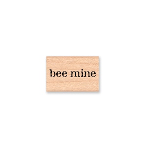 bee mine rubber stamp~Valetines Day~love~bumble bee~card making~wood mounted rubber stamp by Mountainside Crafts (35-04)