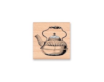 TEA KETTLE-Vintage-Wood Mounted Rubber Stamp (MCRS 25-17)