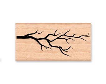 TREE BRANCH Rubber Stamp~Silhouette Branches~BareTwigs~Woods Forest Rustic Decor~Winter Fall Autumn Season DIY Crafts~wood mounted  (32-25)