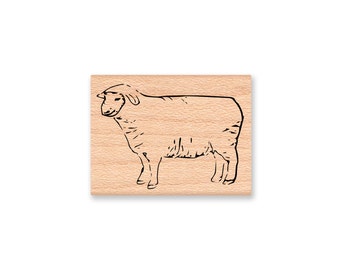 SHEEP RUBBER STAMP lamb ewe farm animal wool wooly country decor Art Craft Stamp Mountainside Crafts Wood Mounted Rubber Stamp (31-10)
