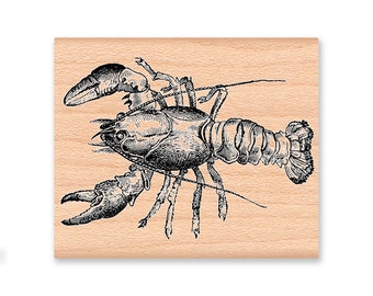 LOBSTER STAMP~lobster~spiny~maine~ocean~sealife~sea~beach~party~large stamp~party stamp~dinner~dining~picnic~theme~decor (40-21)( 21-27)