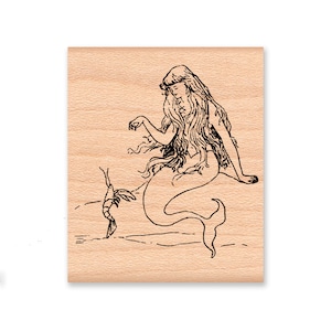 SWEET MERMAID -Wood Mounted Rubber Stamp (MCRS 27-17)