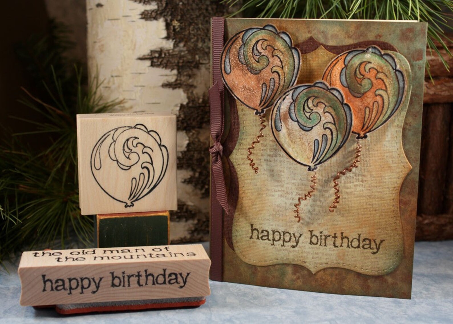HAPPY BIRTHDAY - Wood Mounted Rubber Stamp (08-23) - Etsy