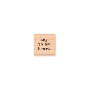 key to my heart Rubber Stamp~Wedding Stamp~Valentines Day~Love~Anniversary Stamp~Wood Mounted Stamp by Mountainside Crafts (18-06)