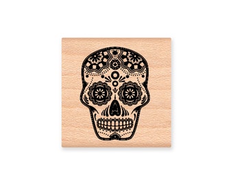 SUGAR SKULL-Wood Mounted Rubber Stamp (31-23)