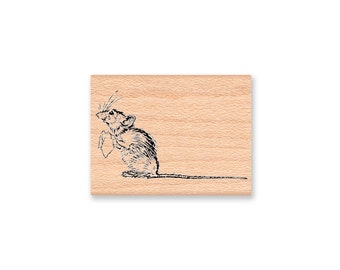 Sad Little Rat With Tears~Rubber Stamp~Mouse Stamp~Sympathy Get Well Stamp~Wood Mounted Rubber Stamp  (20-32)