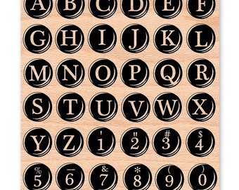 TYPEWRITER KEYS Alphabet Rubber Stamp~Vintage Typewriter Keys~Wood mounted or Unmounted Cling Stamp Option~Mountainside Crafts (38-17)