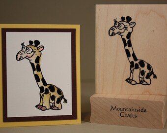 GIRAFFE-wood mounted rubber stamp (MCRS 19-27)