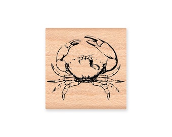 OCEAN CRAB Rubber Stamp~Sea Life~Nautical Stamp~Wood Mounted Rubber Stamp by Mountainside Crafts (21-25)