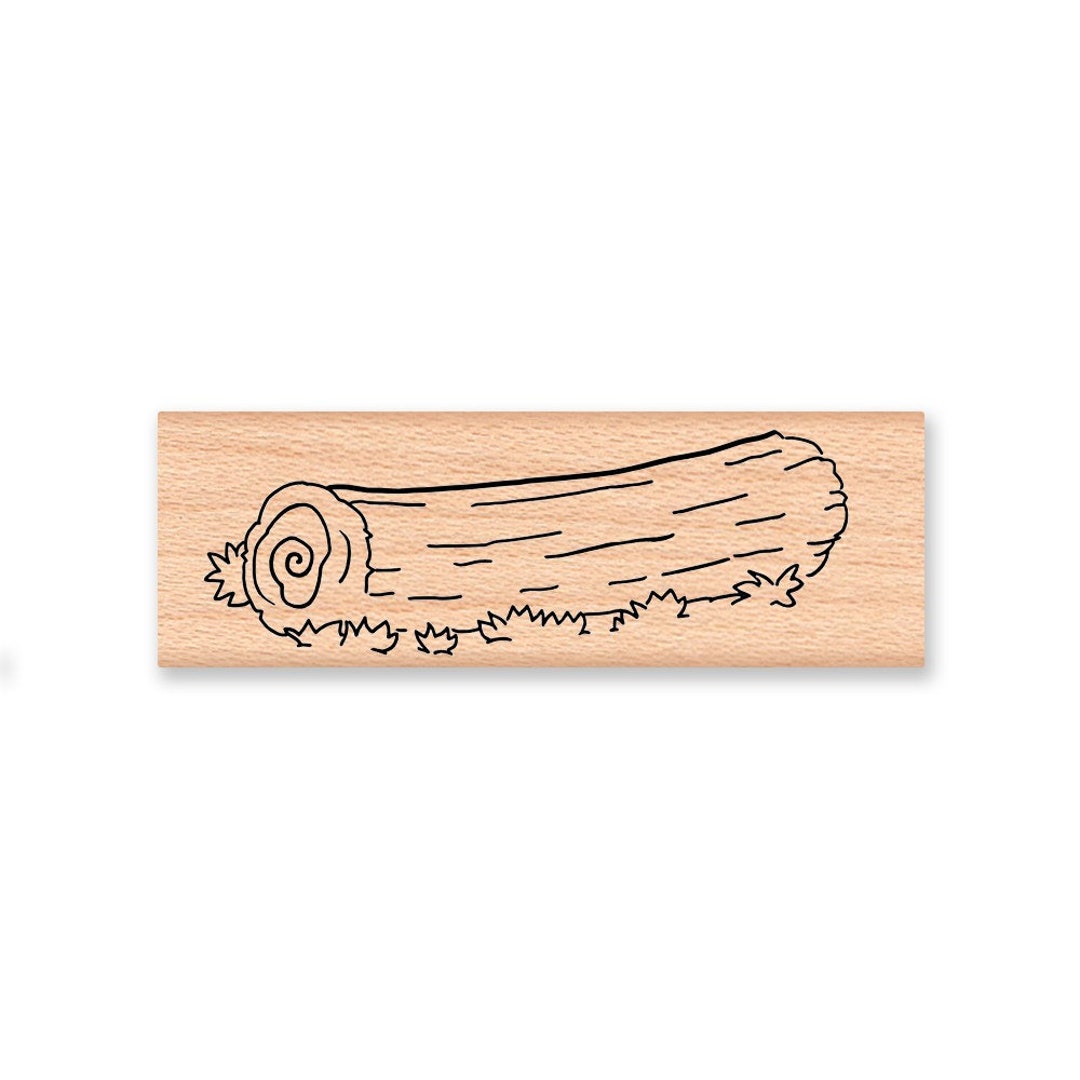 TREE LOG Rubber Stamptree Stumpnature Forest Stampscene Etsy