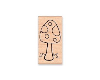 POLKA DOT TOADSTOOL - wood mounted rubber stamp (mcrs 03-19)