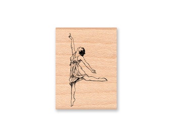 BALLOT DANCER BALLERINA ~ Wood Mounted Rubber Stamp (32-03)